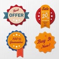 Six Sale Labels Royalty Free Stock Photo
