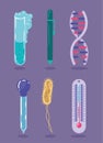 six science lab icons Royalty Free Stock Photo