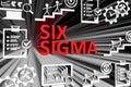 SIX SIGMA concept blurred background