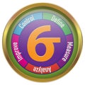 Six Sigma DMAIC Illustration in Circle with Gold Frame Royalty Free Stock Photo