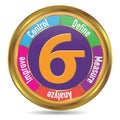 Six Sigma Tools Icon with Gold Frame & Shadow