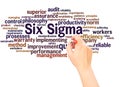 Six Sigma word cloud hand writing concept