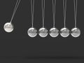 Six Silver Newtons Cradle Shows Blank Spheres