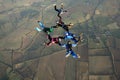 Six skydivers