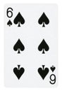 Six of Spades playing card - isolated on white Royalty Free Stock Photo