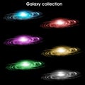 Six spiral colour galaxy Royalty Free Stock Photo