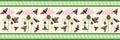 Six Spot Burnet Butterfly Seamless Vector Border. Day Flying Moth Meadow Flower Banner. Vintage Scottish Coastal Insect