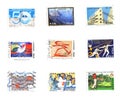 Six stamps of Italy Royalty Free Stock Photo
