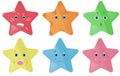 Six stars with different emotions Royalty Free Stock Photo