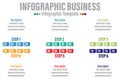 Six 6 Steps modern Timeline diagram calendar quarter with Months workflow and rectangle , presentation vector infographic.