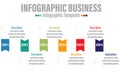 Six 6 steps, six 6 option Business info graphics template with option number work flow Six steps