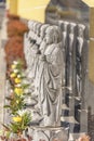 Six stone Jizo statues of Tokyo Togakuji temple symbol of filial piety to protect children in the afterlife as well as travelers