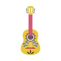 Six-string Acoustic Guitar as Mexican Symbol Vector Illustration