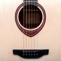 Six- string acoustic guitar close -up