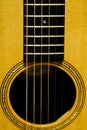 Six Strings Over Sound Hole Royalty Free Stock Photo