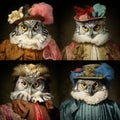 Colorful Victorian Owl Portraits In Andy Warhol Style