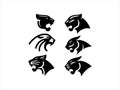 black panther logo set Royalty Free Stock Photo
