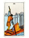 6 Six of Swords Tarot Card Moving On Slow Healing Progress but slow Calmer Waters Royalty Free Stock Photo