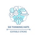 Six thinking hats blue concept icon