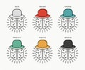 Six thinking hats concept design with human brains Royalty Free Stock Photo