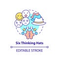 Six thinking hats concept icon