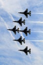 Six Thunderbird Jets in Formation Royalty Free Stock Photo