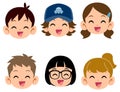 Six types of children`s smiles Royalty Free Stock Photo