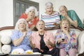 Six Unhappy Senior Friends Reacting to Television