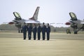 Six US Air Force male and female pilots