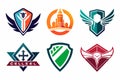Six vector emblems with dynamic designs Royalty Free Stock Photo
