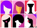 Six Vector Portraits of Women