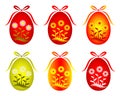 Six versions of Easter egg with daisy decor Royalty Free Stock Photo