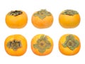 Six views of persimmom Royalty Free Stock Photo
