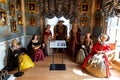 The six wives of Henry VIII at Warwick Castle, UK