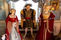 The six wives of Henry VIII at Warwick Castle, UK