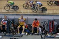 Sixday cycling series finals in palma velodrome riders before race