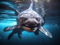 Ai Generated illustration Wildlife Concept of Sixgill Shark Pup Royalty Free Stock Photo