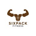 Sixpack belly and strong muscle logo design template