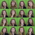 Sixteen different facial expressions