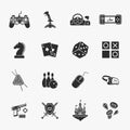 Sixteen flat game icons