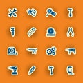 Sixteen homebuilding and construction icons Royalty Free Stock Photo