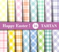 Sixteen Set of Easter Tartan Seamless Patterns