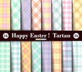 Sixteen Set of Easter Tartan Seamless Patterns