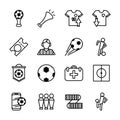Sixteen soccer football sport set collection icons