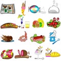 Sixteen tasty food icons