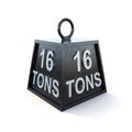 Sixteen 16 tons weight isolated on white background. 3d rendering Royalty Free Stock Photo