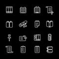 Sixteen white outline computer icons