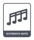 sixteenth note icon in trendy design style. sixteenth note icon isolated on white background. sixteenth note vector icon simple