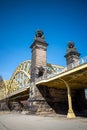 Sixteenth Street Bridge, Strip District, Pittsburgh, from beneath with clear blue sky