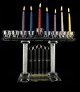 The sixth  day Hanukkah menorah crystal lamp Royalty Free Stock Photo